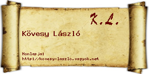 Kövesy László névjegykártya